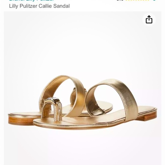 Lilly Pulitzer 9 Callie gold toe sandals nwob - Picture 2 of 5